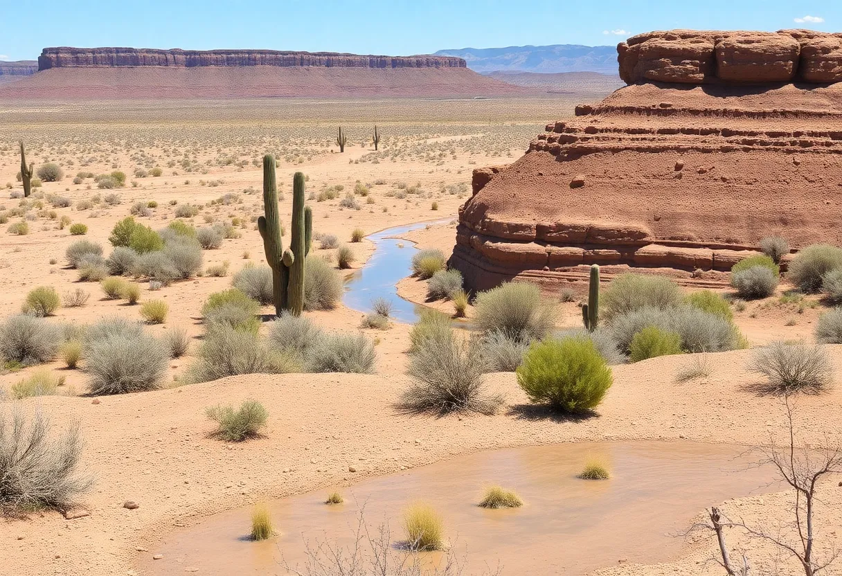 Desert landscape in West Texas highlighting water conservation efforts