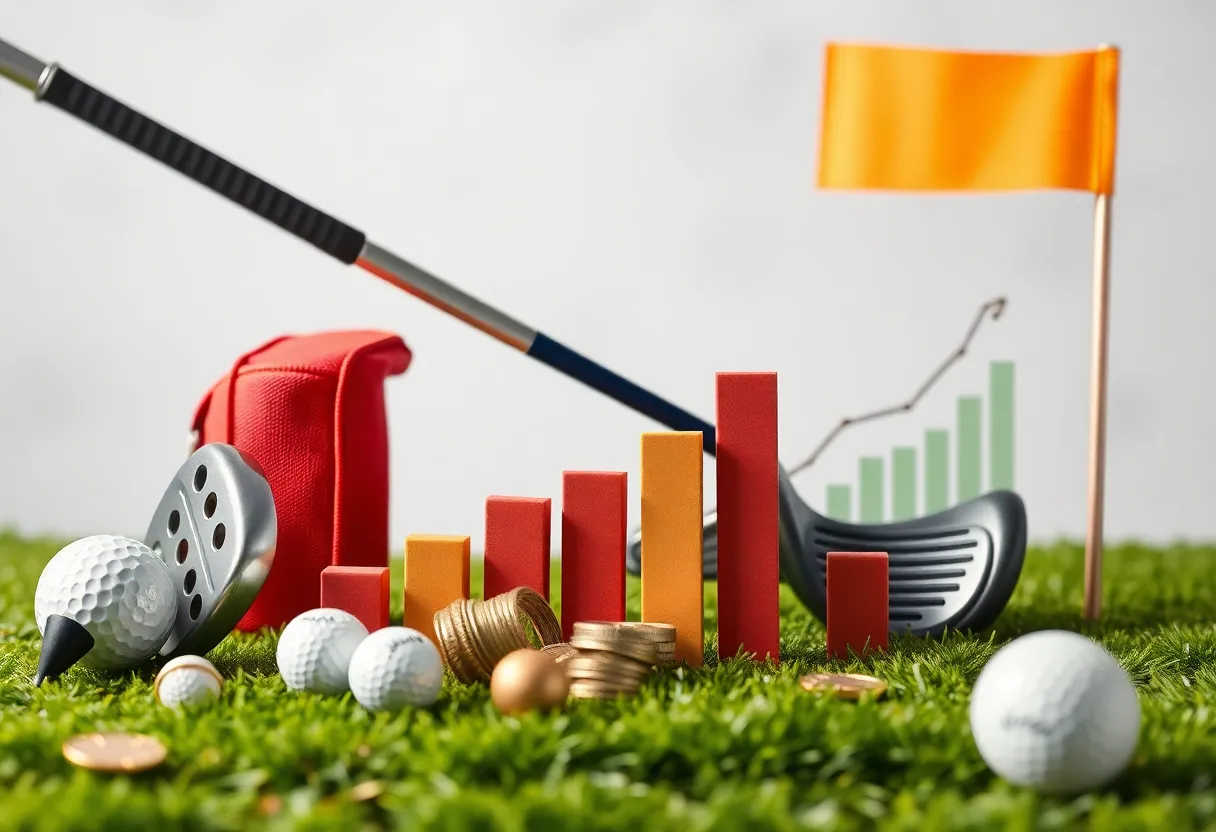 Collage of Titleist golf equipment and outdoor golf course