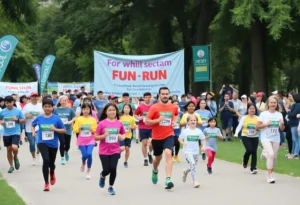 Participants running in the Allen ISD Eagle Run
