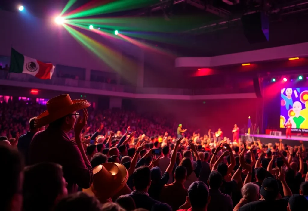 A lively concert atmosphere during Carín León's performance