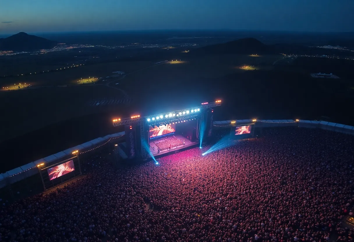 Crowd enjoying a concert at McLane Stadium