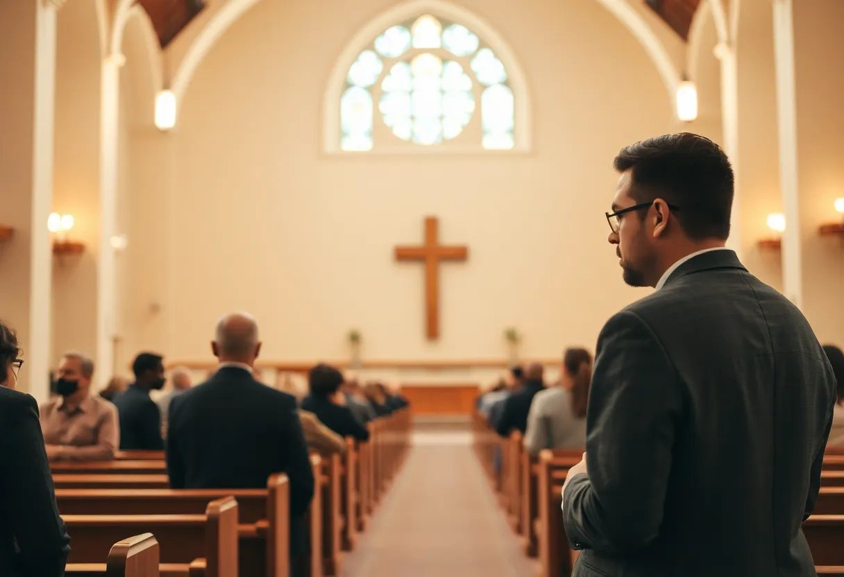 Pastor's visit to a controversial figure in a church setting.
