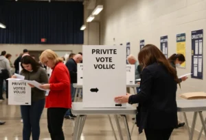 Voters at a polling place in Dallas County for the primary election