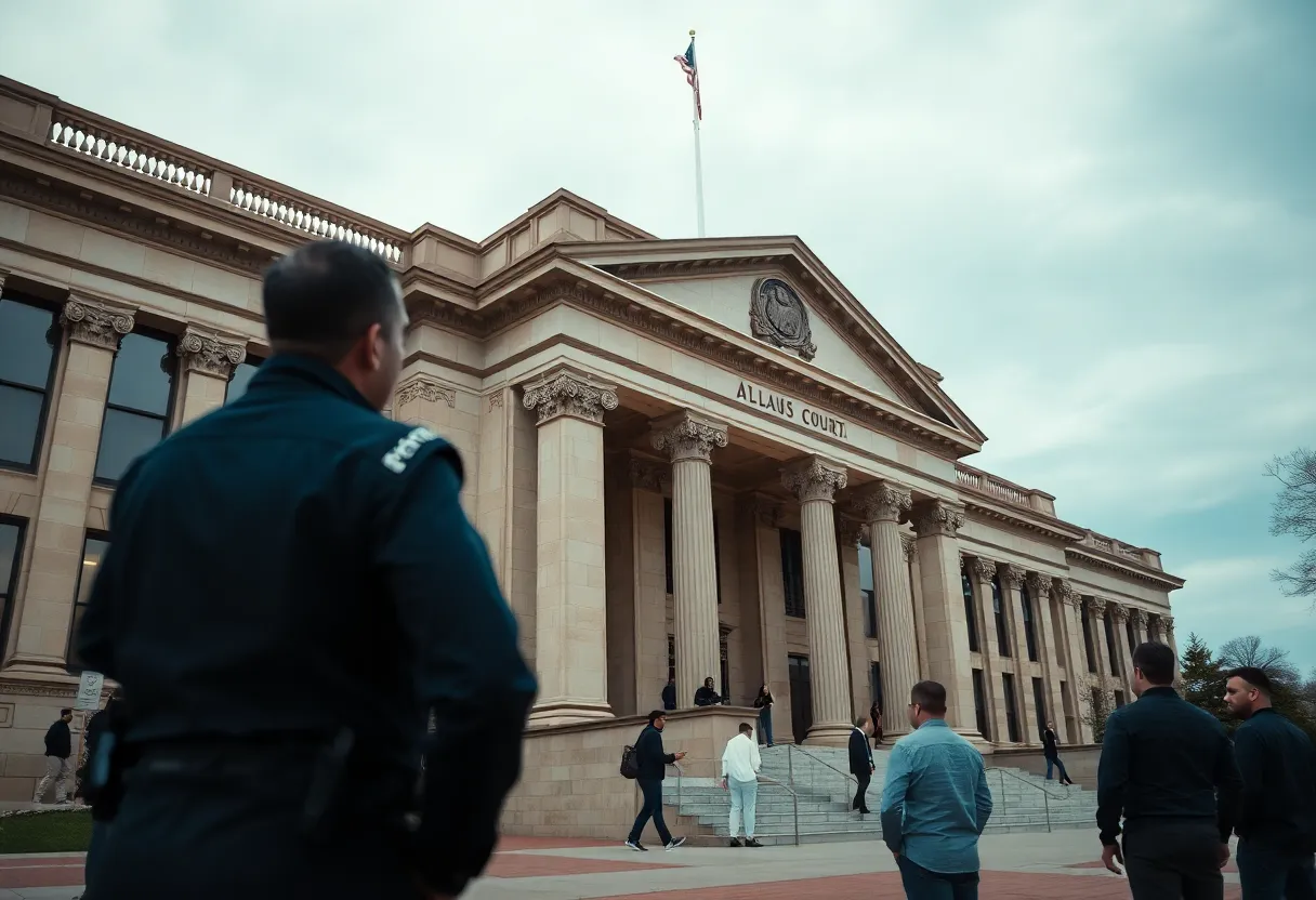 Exterior view of the Dallas courthouse symbolizing law and justice