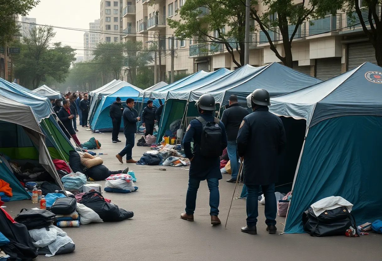 Overview of homeless encampments and police operation in Dallas