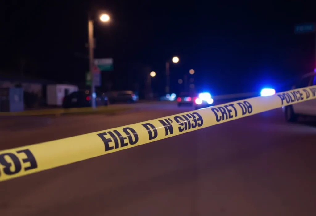 Police at the scene of a shooting in Southeast Dallas