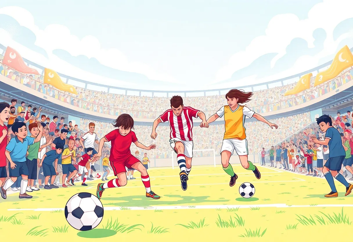 Dallas Trinity FC soccer match taking place with players on the field.