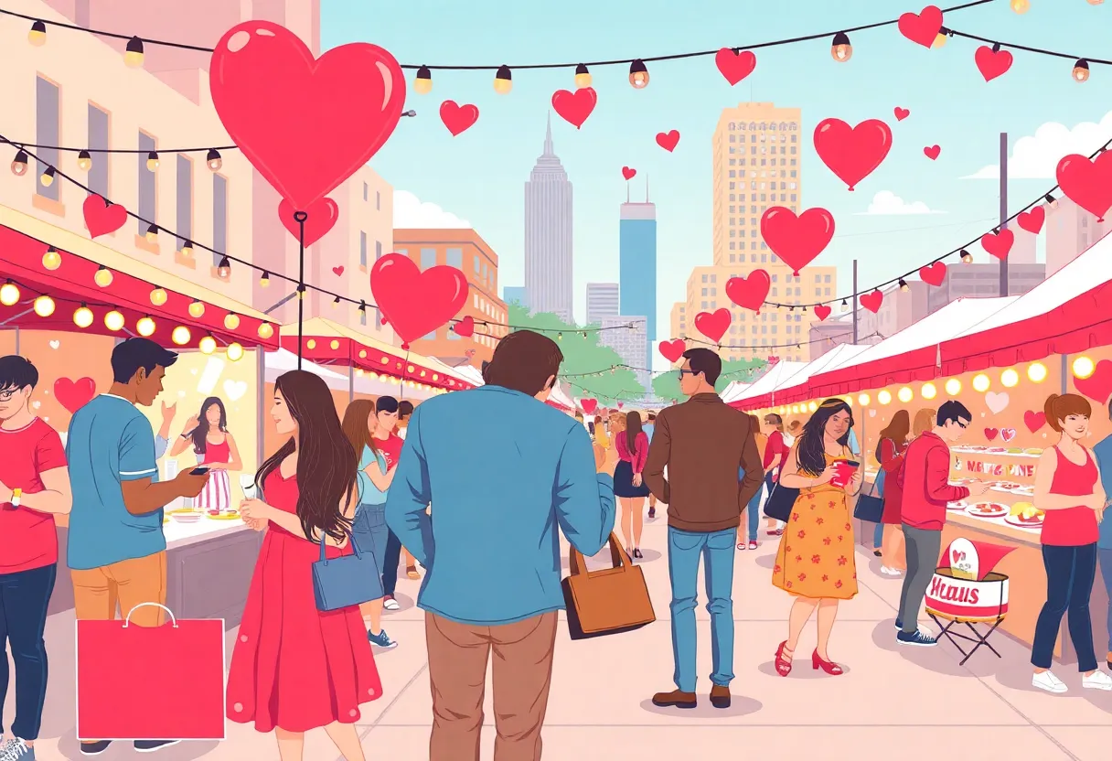Community celebration event in Dallas for Valentine's Day