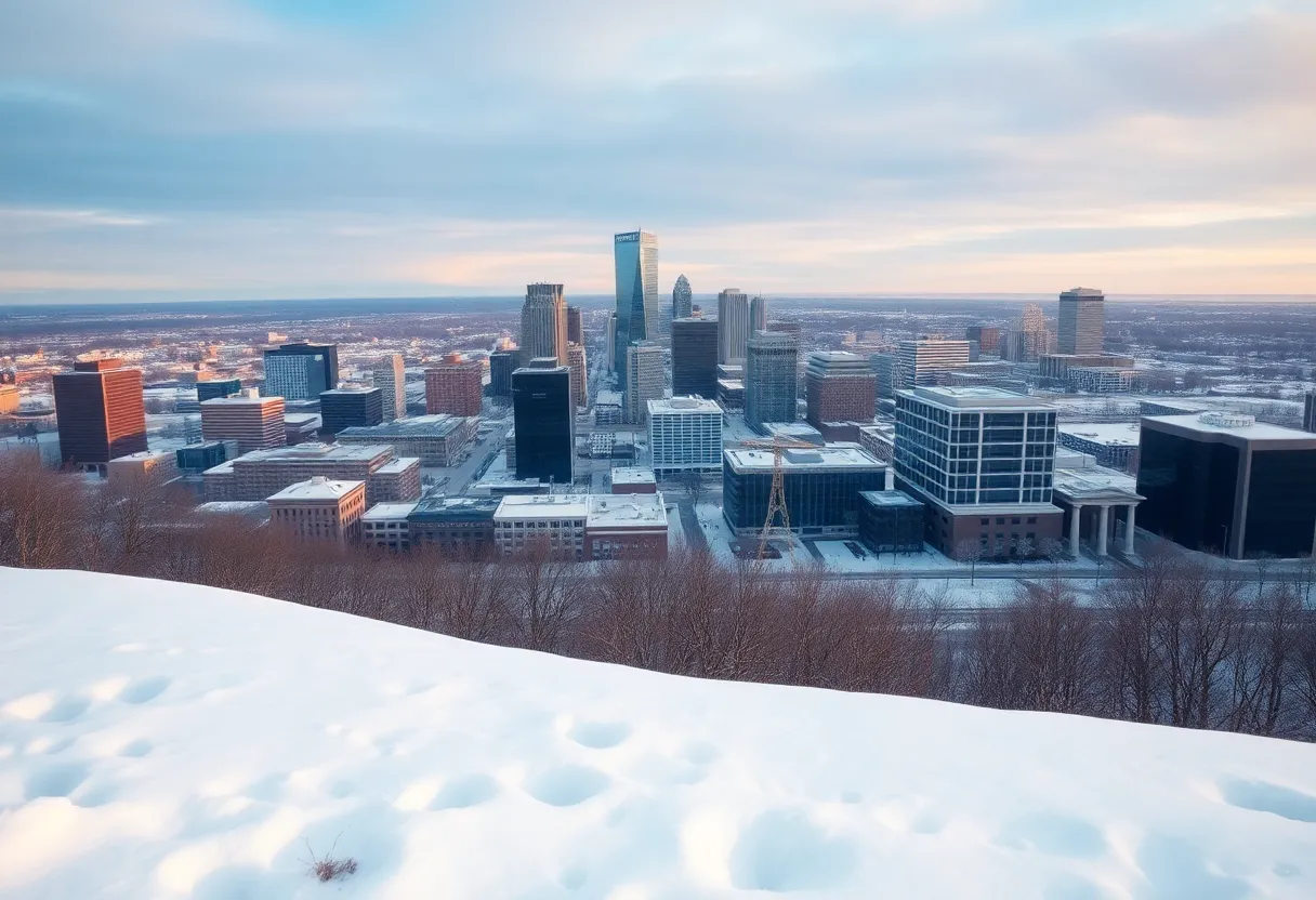 Snow-covered Dallas landscape showing resilience after winter storm.