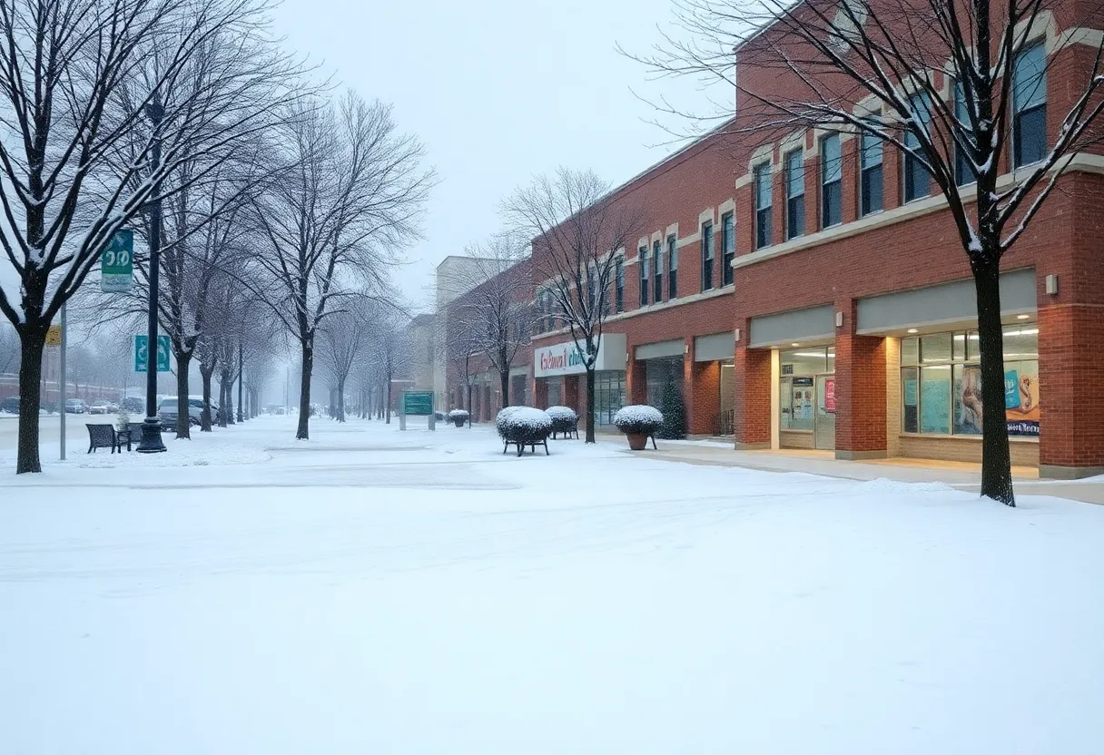 Snow-covered streets and closed schools in Dallas during winter storm