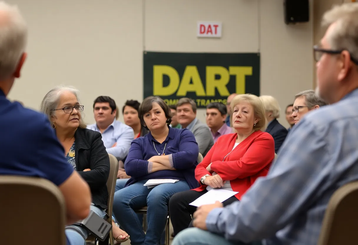 Residents participating in a DART community meeting