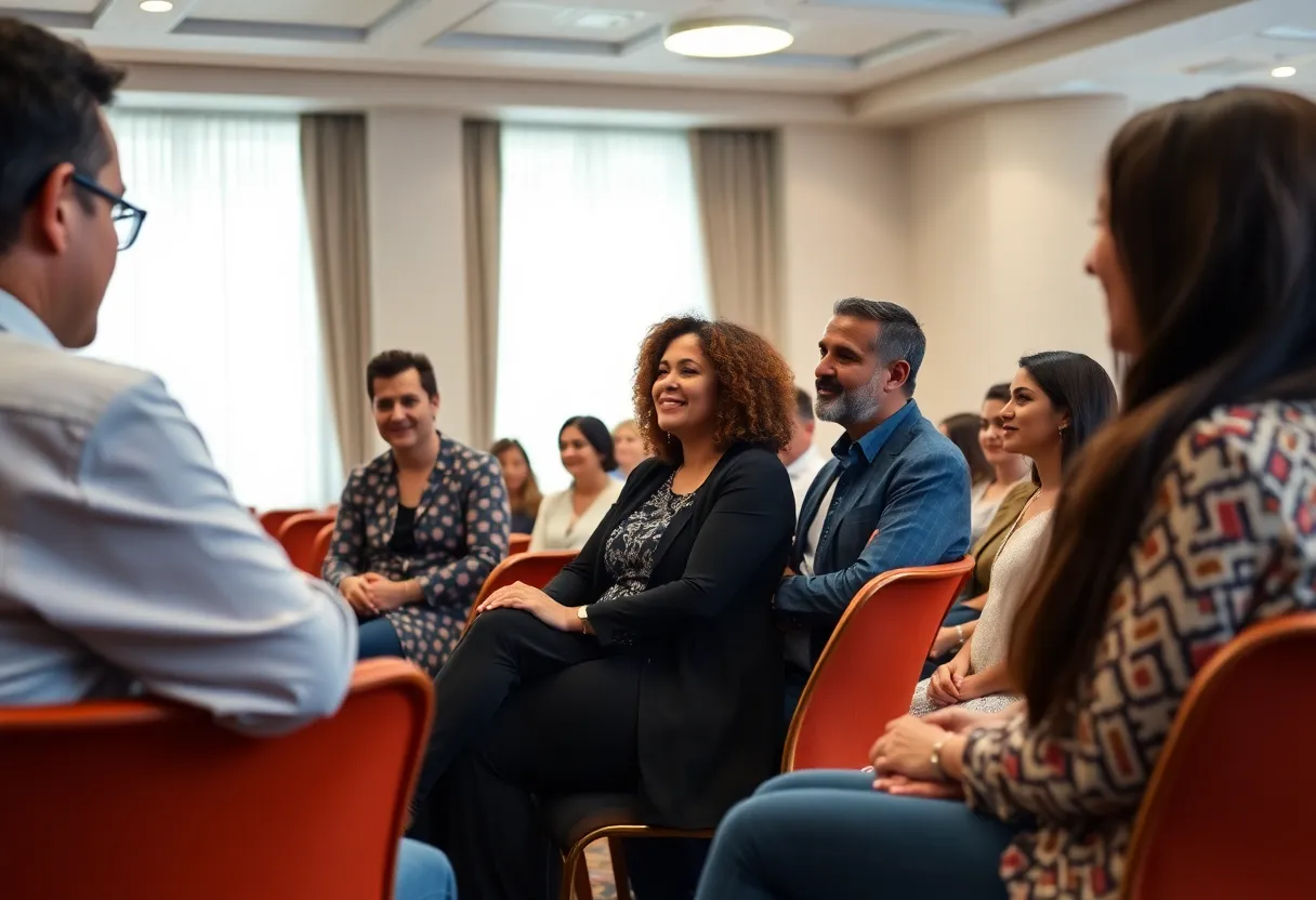 Families participating in an education panel about IVF and surrogacy.