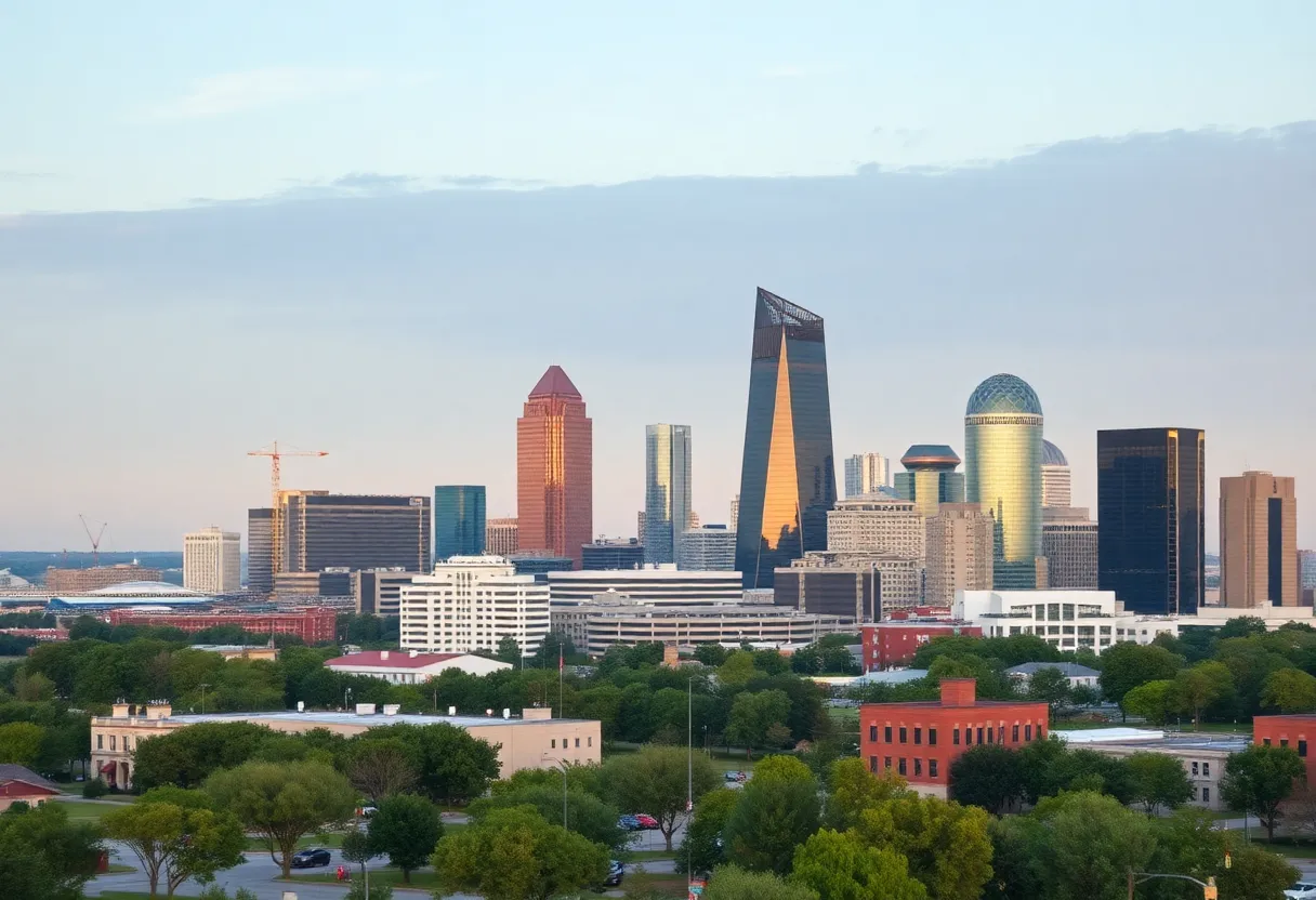 Skyline view of Frisco, Flower Mound, and McKinney showcasing urban development.