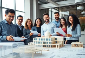 HKS office environment showcasing diverse team collaboration.