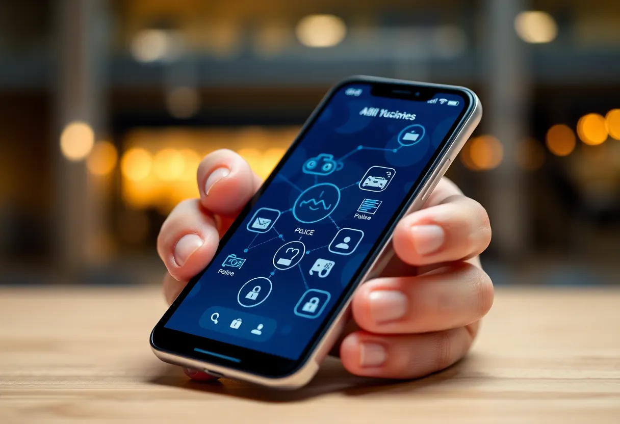 Mobile app interface for Illuno business security platform