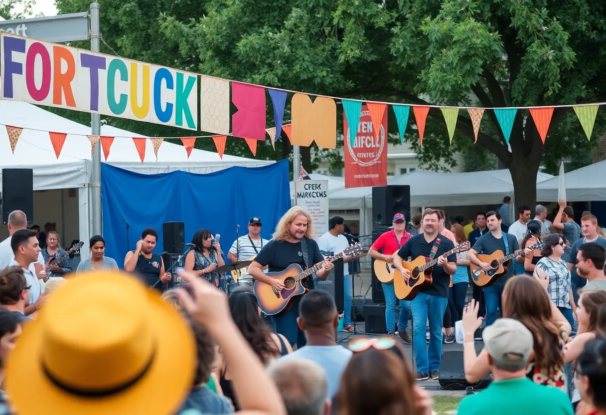Crowd enjoying live music at the JAMBALOO Music Festival in Fort Worth
