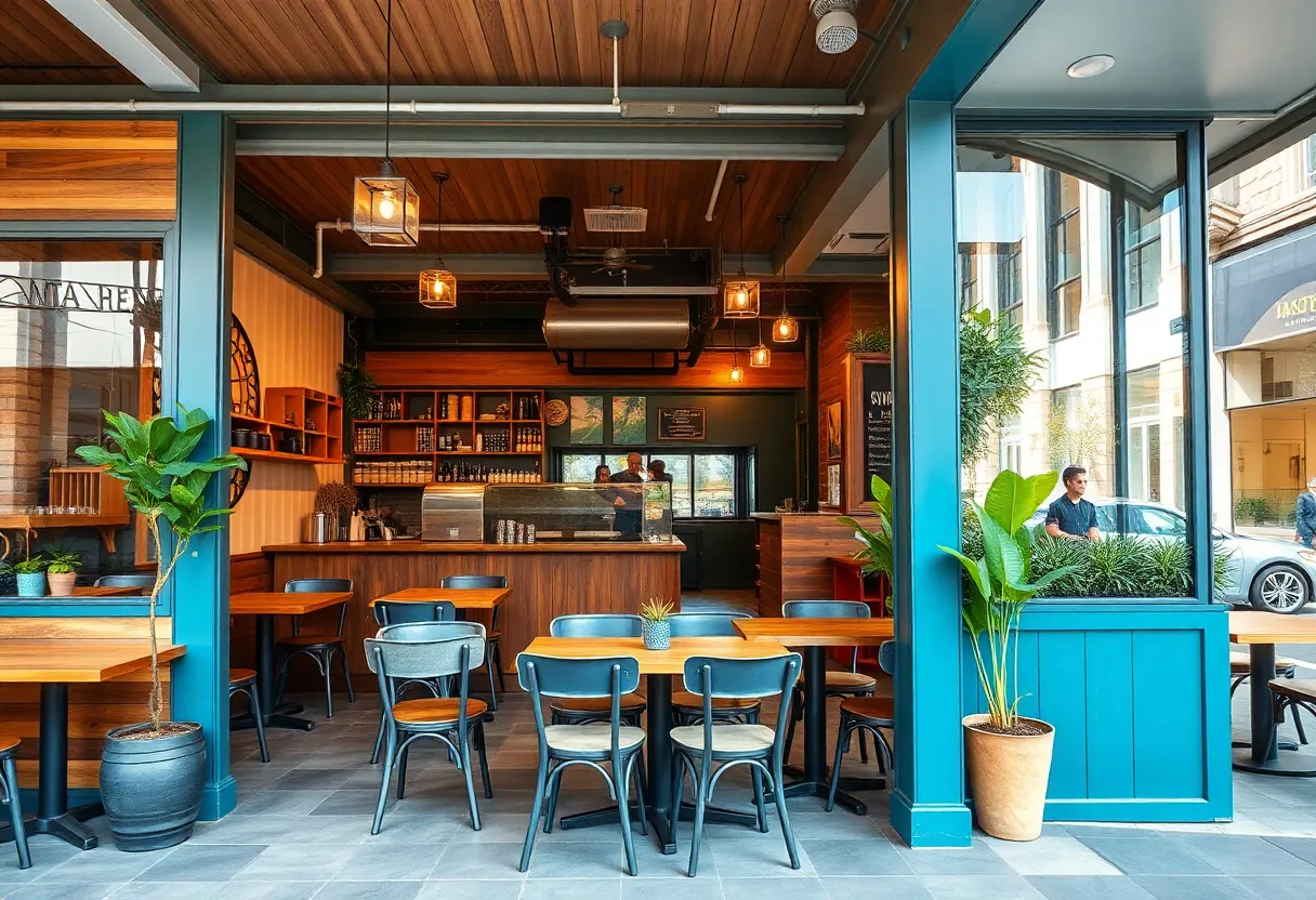 Interior view of Little Ruby's Dallas cafe showcasing Australian-inspired decor.