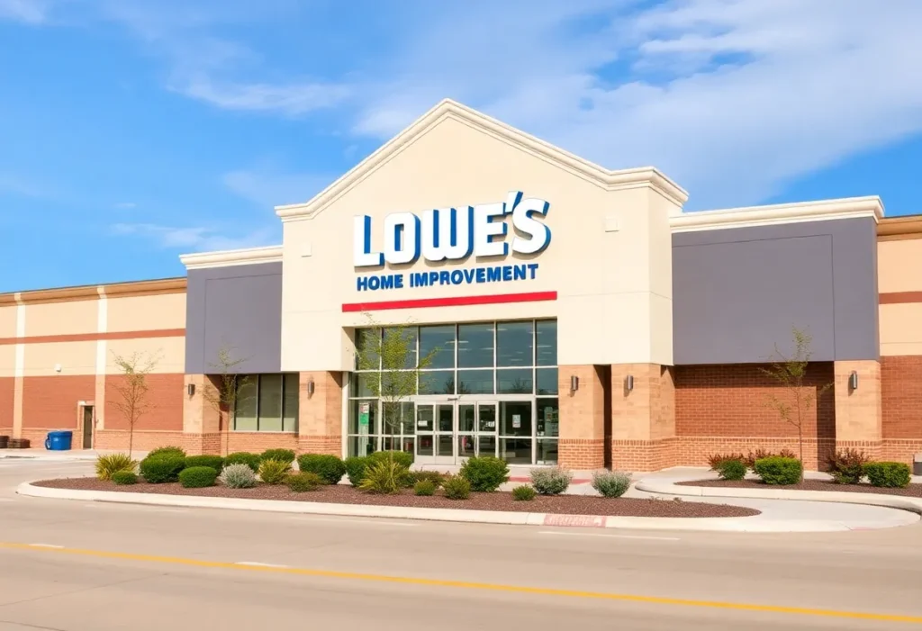 Exterior view of Lowe's Home Improvement store in Celina, Texas