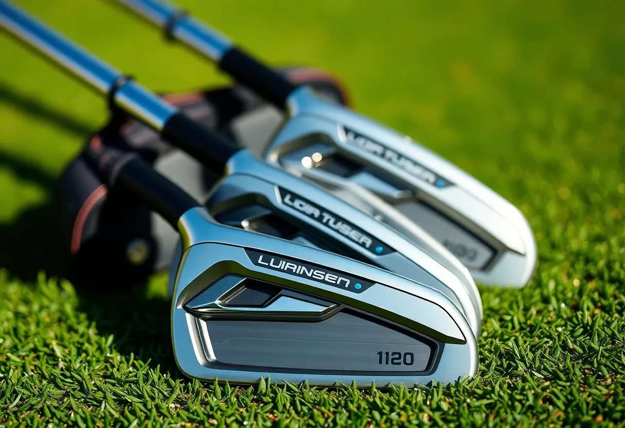 Luxurious PXG 0311 golf irons displayed on a golf course