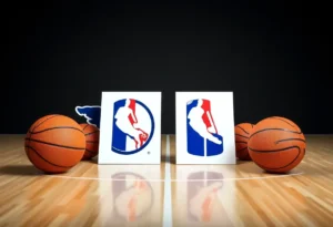 Basketball trade scene illustrating team exchanges and player movements