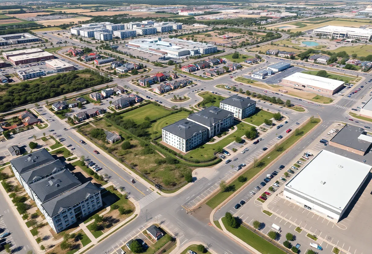 View of North City mixed-use development site in Fort Worth