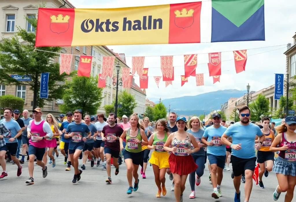 Participants engaged in the Oktoberfest Run in Fort Worth.