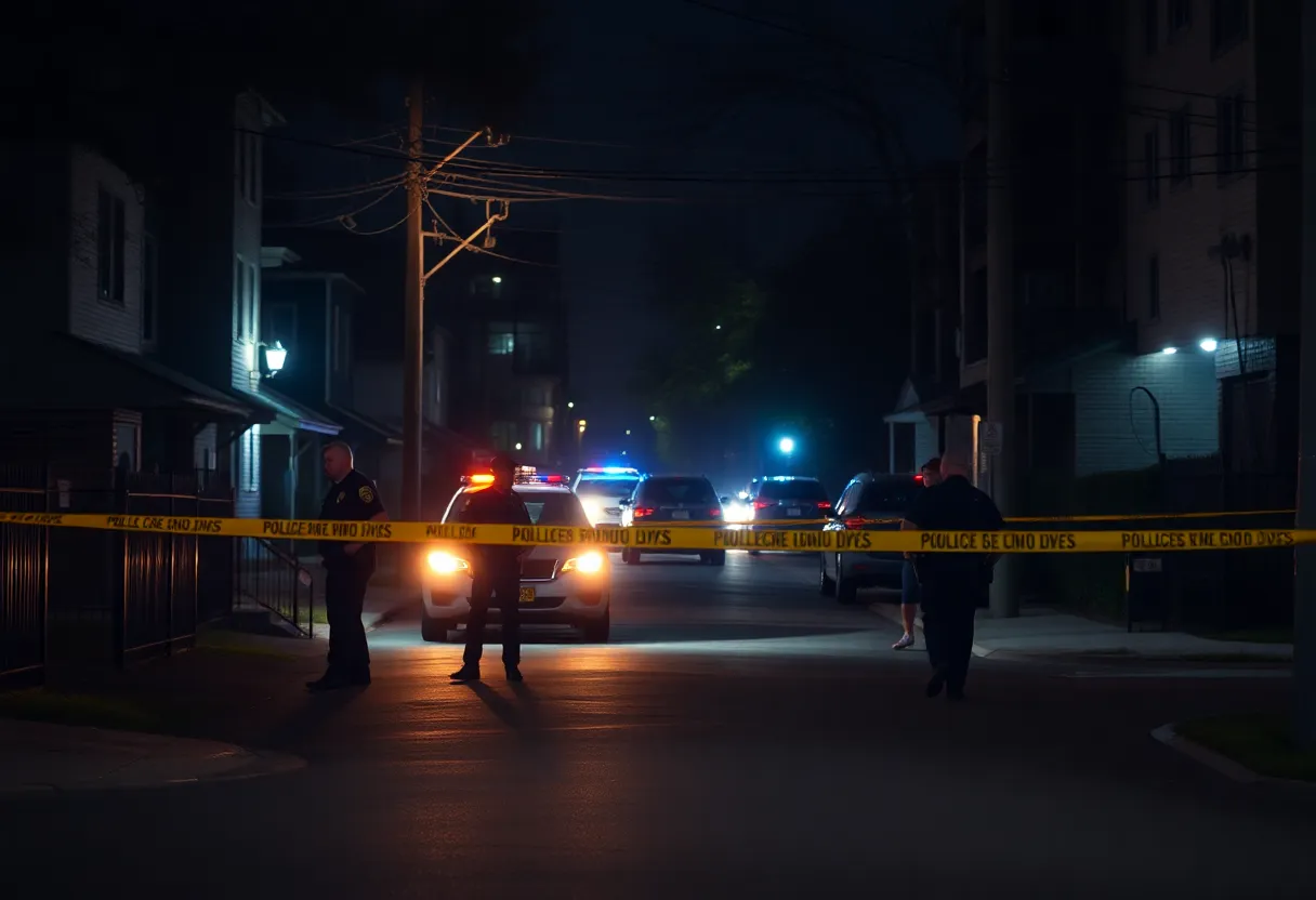 Police investigating a crime scene in Old East Dallas