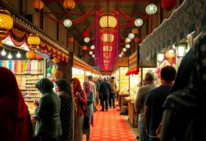 Community members enjoying the Ramadan bazaar in Dallas