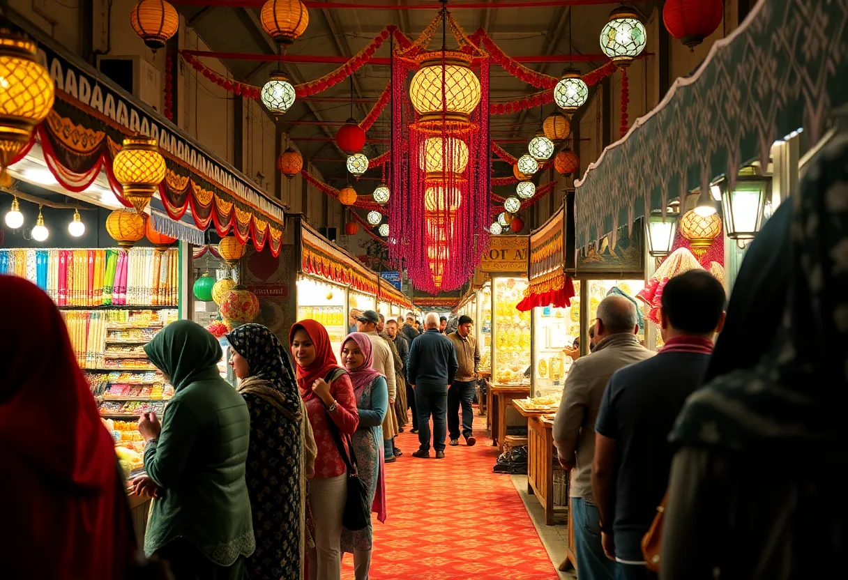 Community members enjoying the Ramadan bazaar in Dallas