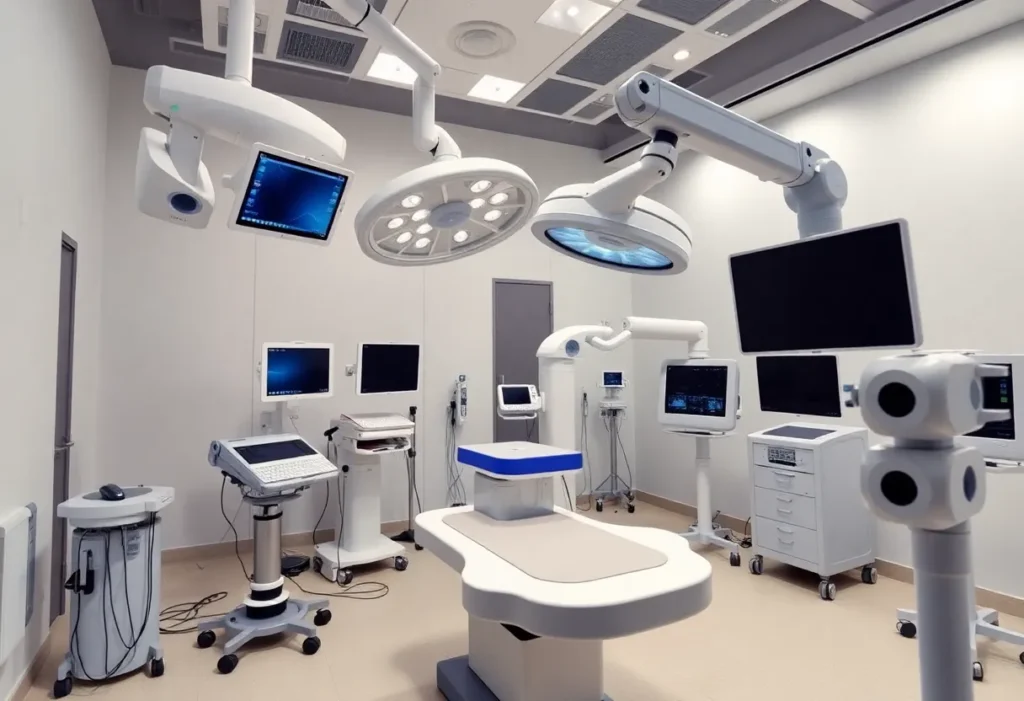 Medtronic's advanced robotic surgery system in a operating room