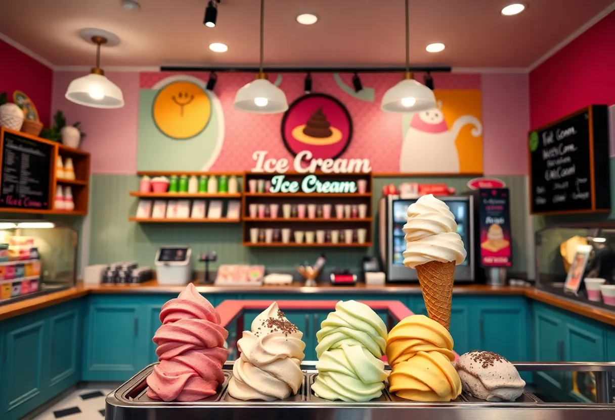 Artisanal ice cream shop with unique flavors