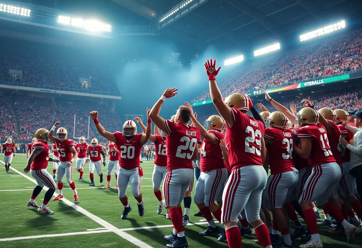 Seattle Seahawks celebrating their Super Bowl victory