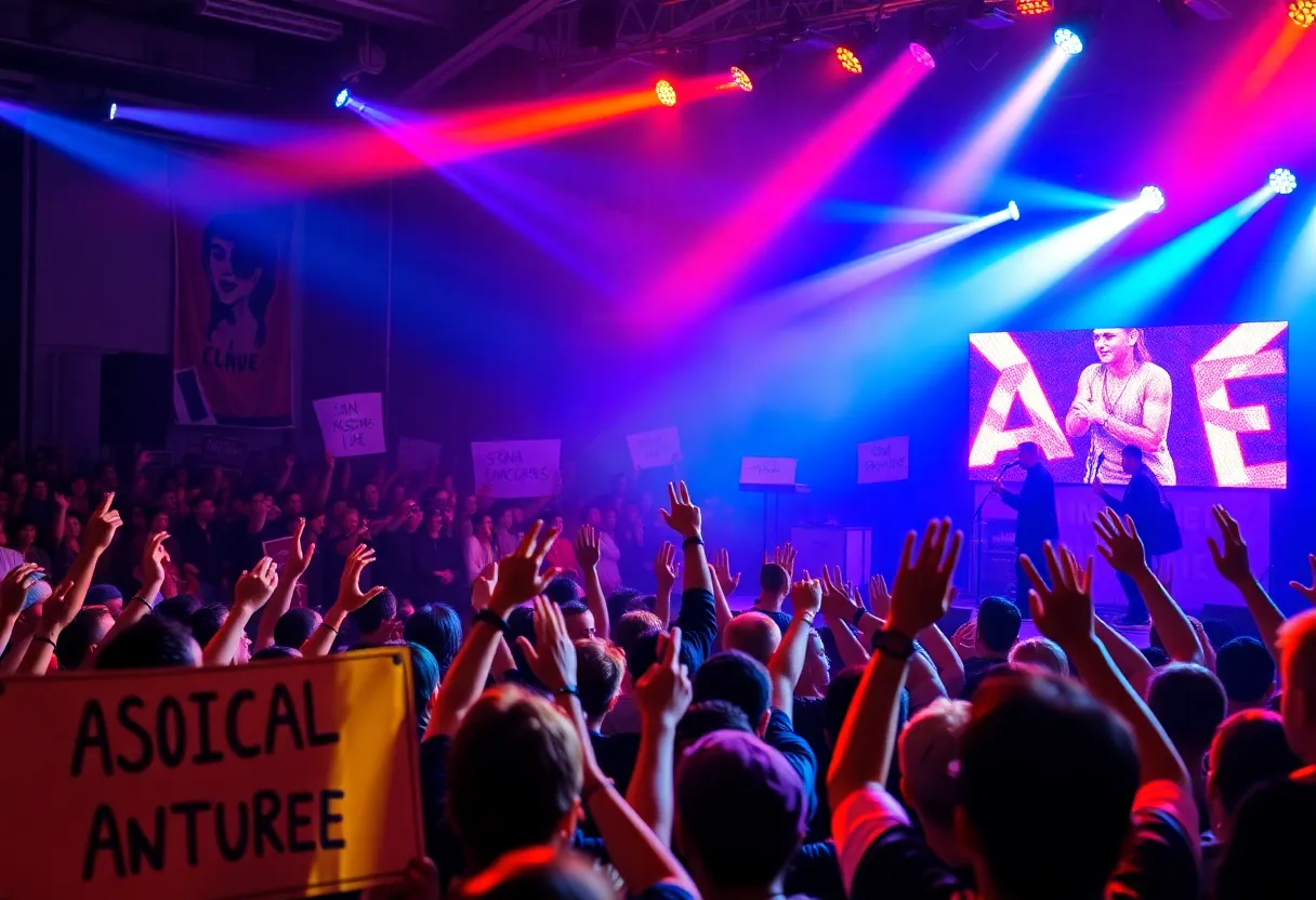 Shame band performing live in concert at Sons of Hermann Hall, Dallas.
