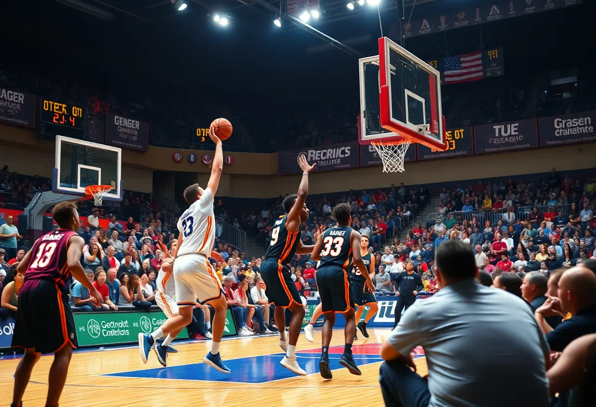 Basketball game with SMU defeating Pittsburgh