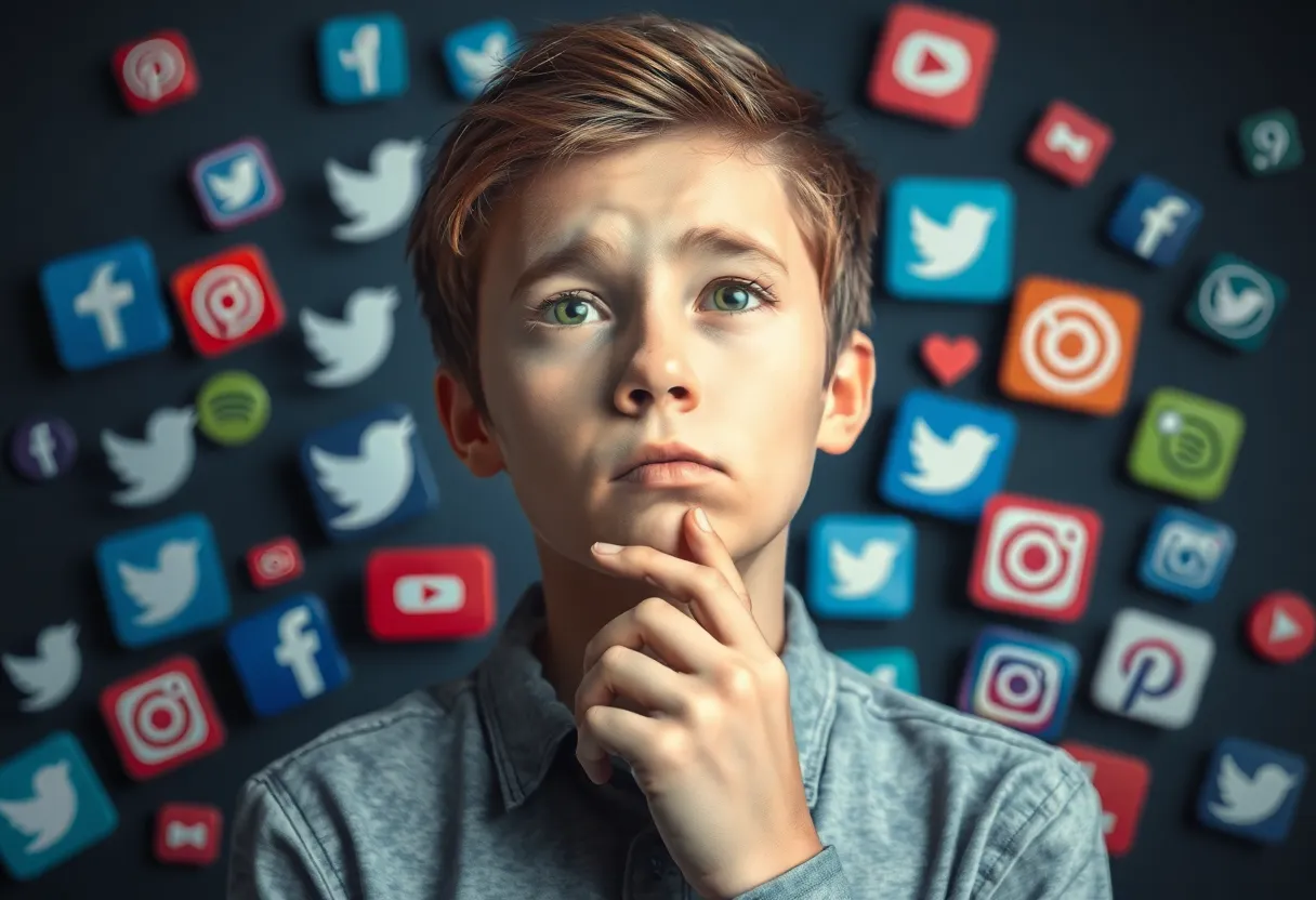 Illustration of social media symbols with a lock, representing bans in Spain and Greece.