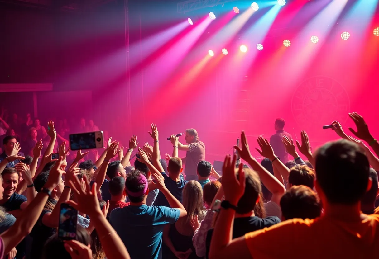 Staind performing live on stage during the Break The Cycle Tour.