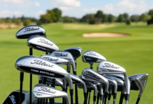 Discounted Titleist GT drivers and fairway woods on display