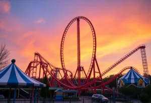 The tallest vertical coaster loop at Six Flags Over Texas.