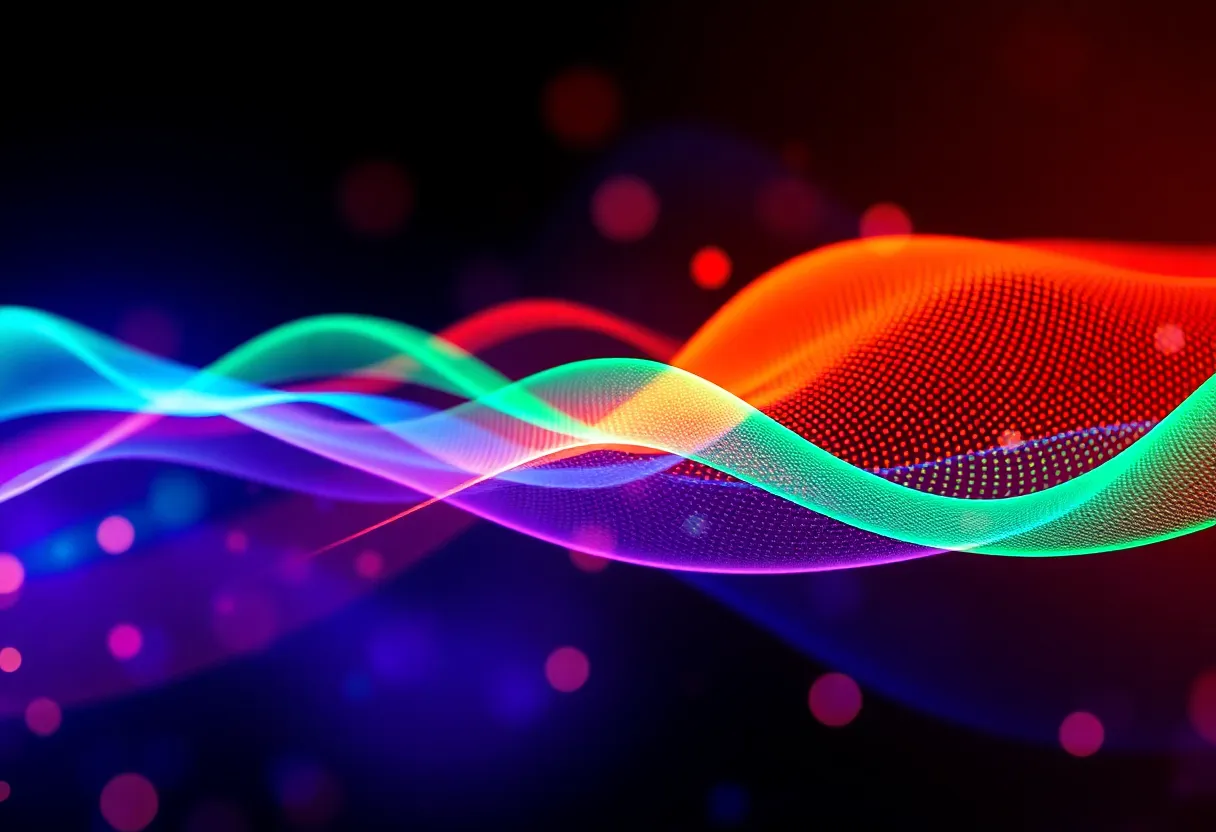 Colorful abstract illustration representing music waves and creativity