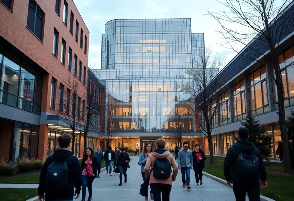 Students at University of Texas at Dallas campus