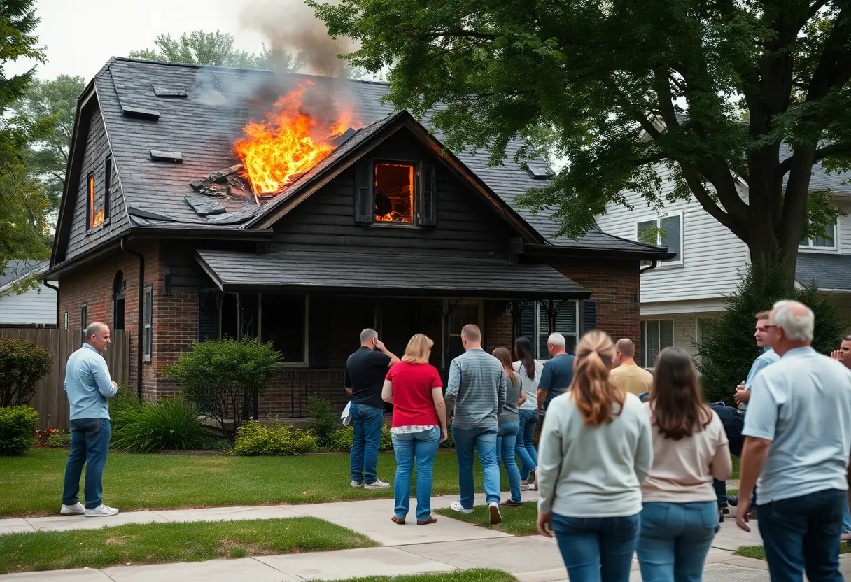 Scene of a house fire aftermath in Weatherford, Texas.
