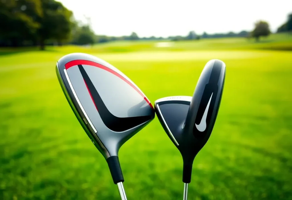 Nike Vapor Speed and Vapor Flex fairway woods displayed on a golf course