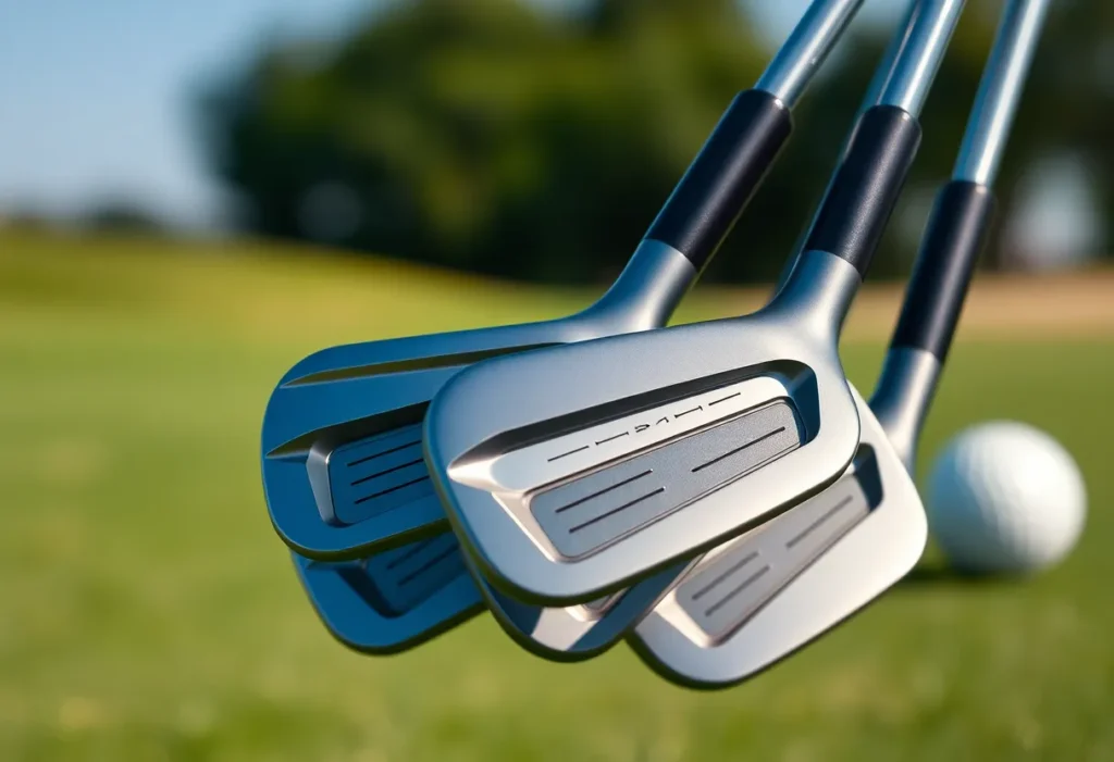 Vice Golf VGI03 irons displayed on a golf course