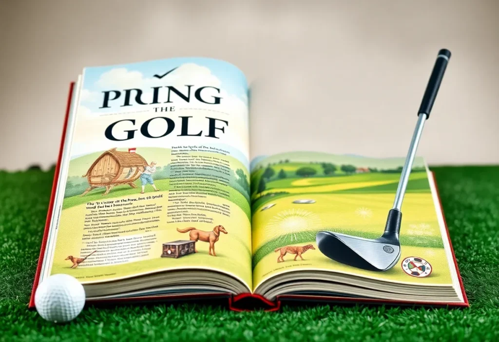 Cover of the book 'And The Putter Went…PING' highlighting golf equipment