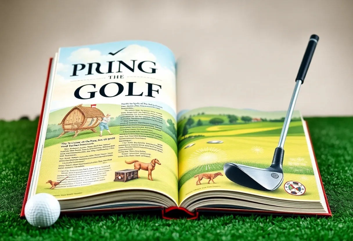 Cover of the book 'And The Putter Went…PING' highlighting golf equipment