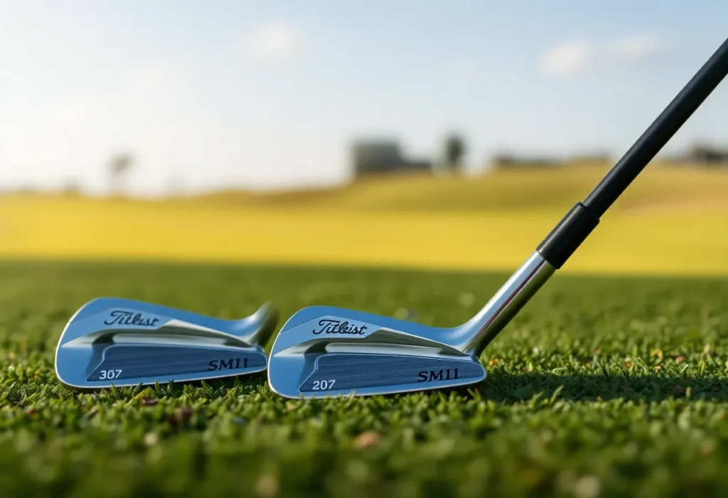 New Titleist Vokey SM11 wedges on a golf course