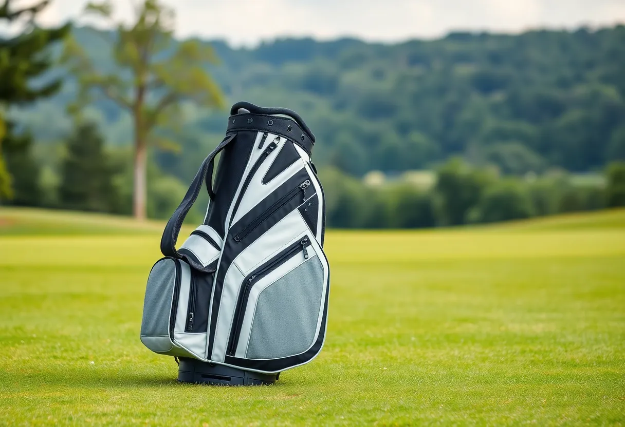 Wilson 1914 stand bag on a golf course